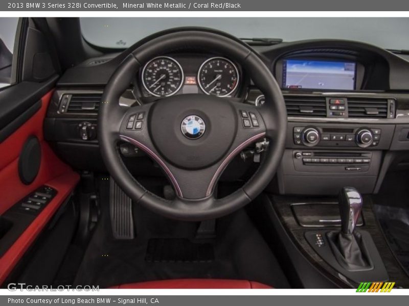 Mineral White Metallic / Coral Red/Black 2013 BMW 3 Series 328i Convertible