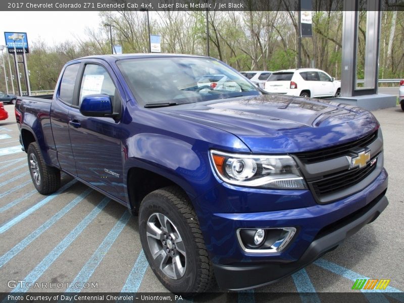 Laser Blue Metallic / Jet Black 2017 Chevrolet Colorado Z71 Extended Cab 4x4