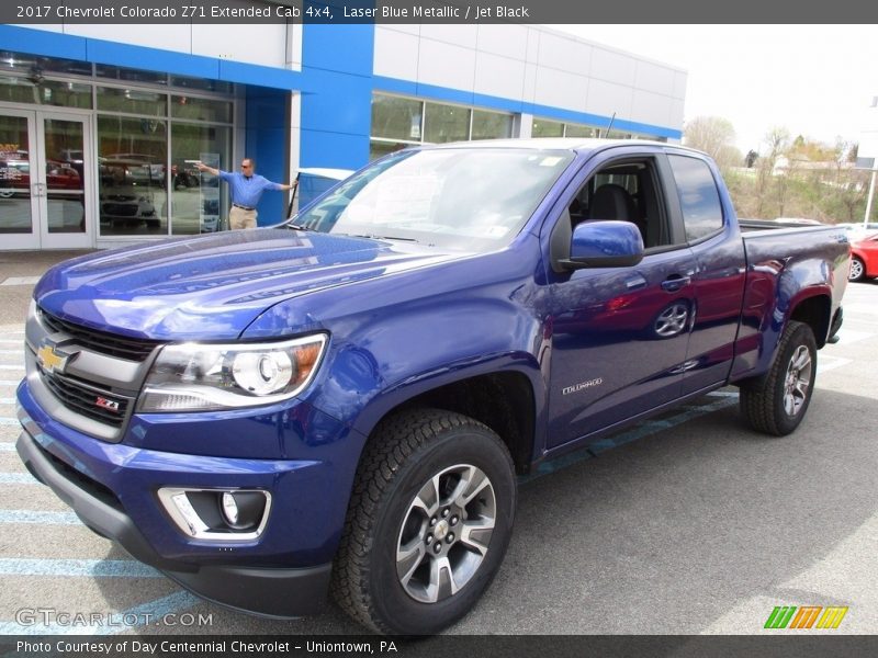 Laser Blue Metallic / Jet Black 2017 Chevrolet Colorado Z71 Extended Cab 4x4