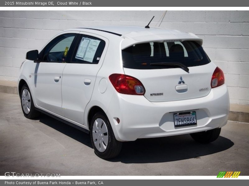 Cloud White / Black 2015 Mitsubishi Mirage DE