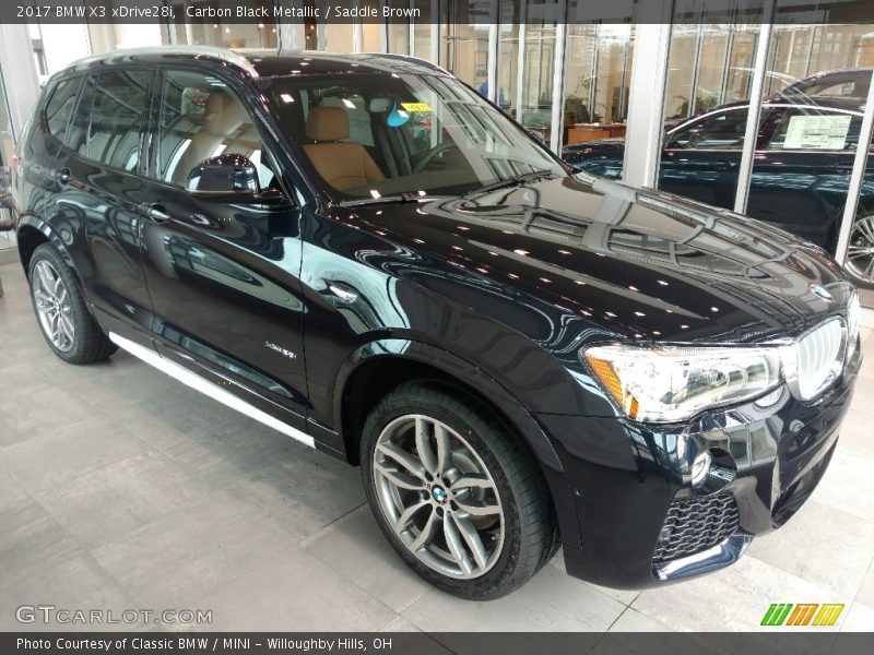 Carbon Black Metallic / Saddle Brown 2017 BMW X3 xDrive28i