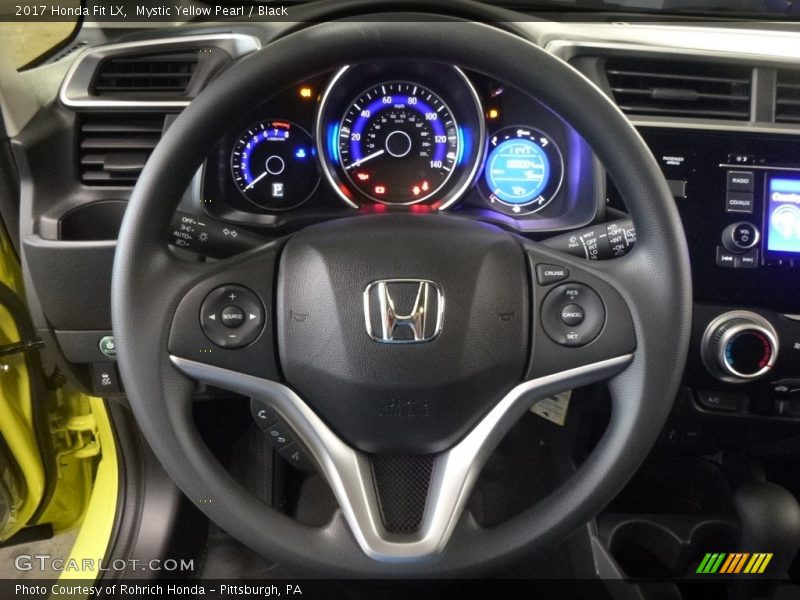 Mystic Yellow Pearl / Black 2017 Honda Fit LX
