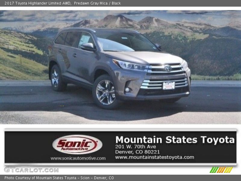 Predawn Gray Mica / Black 2017 Toyota Highlander Limited AWD