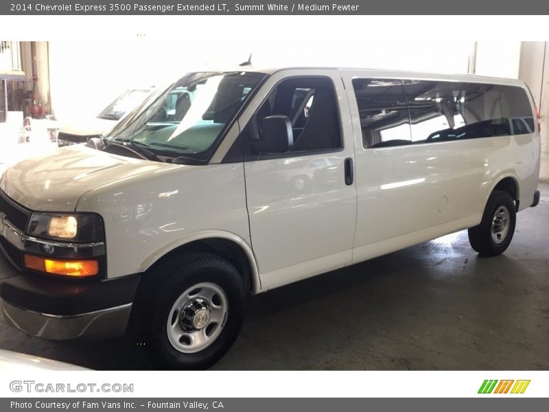 Summit White / Medium Pewter 2014 Chevrolet Express 3500 Passenger Extended LT