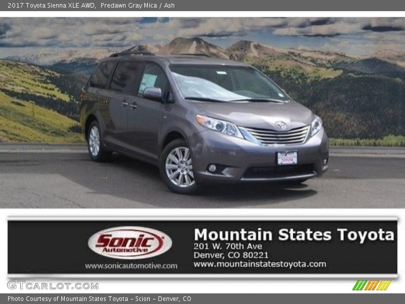 Predawn Gray Mica / Ash 2017 Toyota Sienna XLE AWD