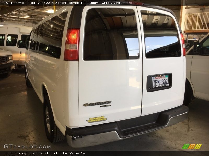 Summit White / Medium Pewter 2014 Chevrolet Express 3500 Passenger Extended LT