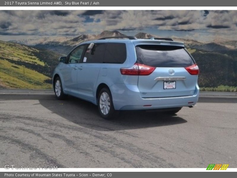 Sky Blue Pearl / Ash 2017 Toyota Sienna Limited AWD