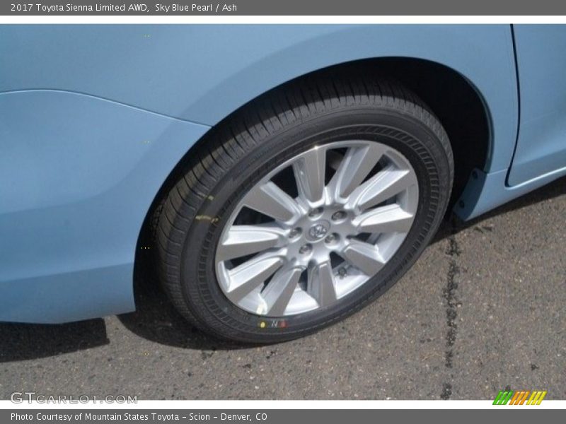 Sky Blue Pearl / Ash 2017 Toyota Sienna Limited AWD