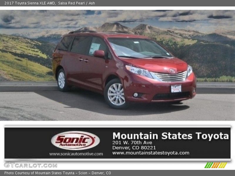Salsa Red Pearl / Ash 2017 Toyota Sienna XLE AWD