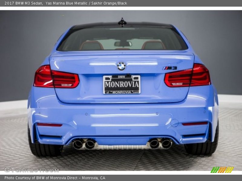 Yas Marina Blue Metallic / Sakhir Orange/Black 2017 BMW M3 Sedan