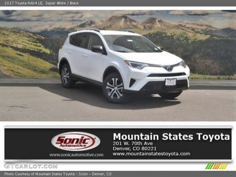 Super White / Black 2017 Toyota RAV4 LE