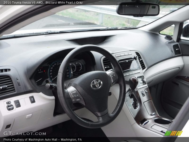 Blizzard White Pearl / Gray 2010 Toyota Venza V6 AWD