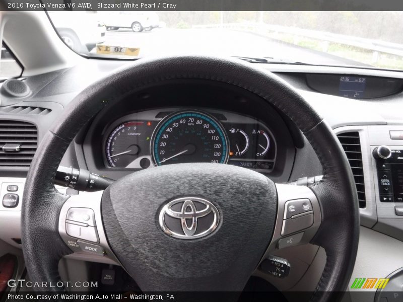 Blizzard White Pearl / Gray 2010 Toyota Venza V6 AWD