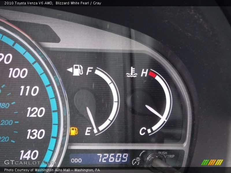 Blizzard White Pearl / Gray 2010 Toyota Venza V6 AWD