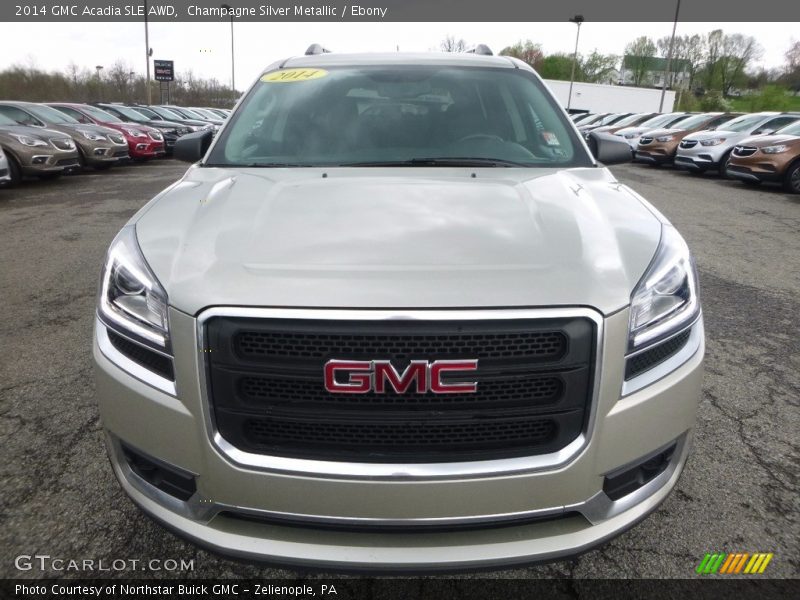 Champagne Silver Metallic / Ebony 2014 GMC Acadia SLE AWD