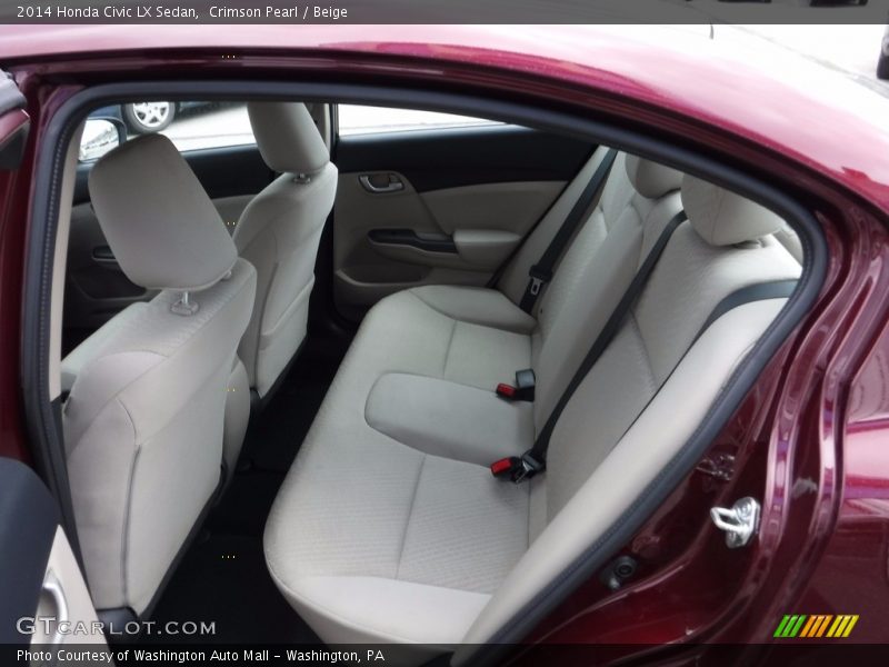 Crimson Pearl / Beige 2014 Honda Civic LX Sedan