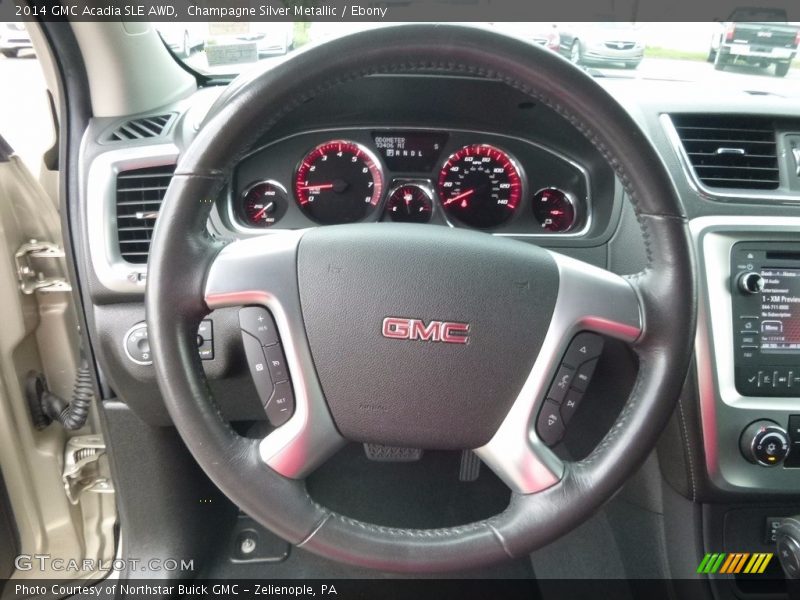 Champagne Silver Metallic / Ebony 2014 GMC Acadia SLE AWD
