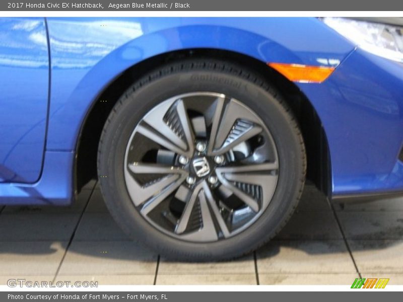 Aegean Blue Metallic / Black 2017 Honda Civic EX Hatchback