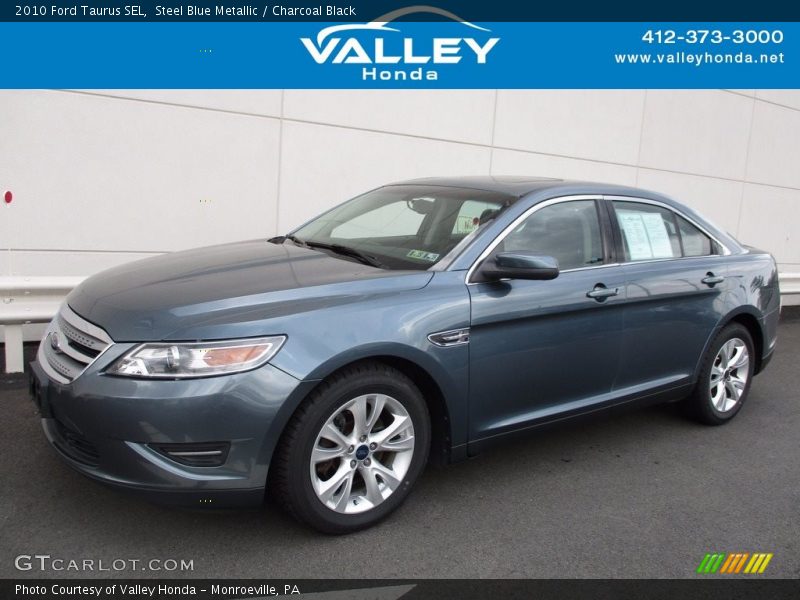 Steel Blue Metallic / Charcoal Black 2010 Ford Taurus SEL