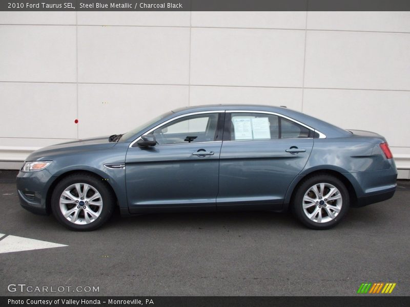 Steel Blue Metallic / Charcoal Black 2010 Ford Taurus SEL