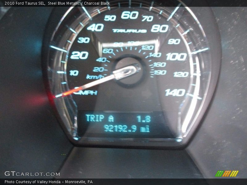 Steel Blue Metallic / Charcoal Black 2010 Ford Taurus SEL