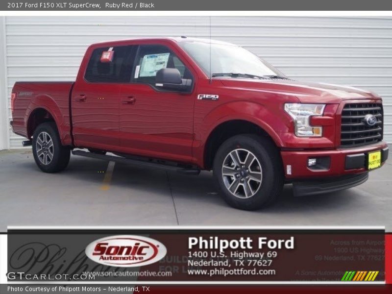 Ruby Red / Black 2017 Ford F150 XLT SuperCrew