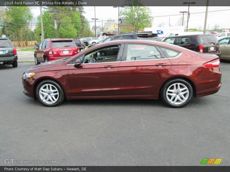 Bronze Fire Metallic / Dune 2016 Ford Fusion SE