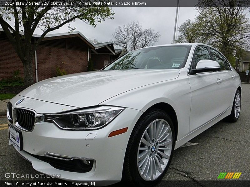 Mineral White Metallic / Saddle Brown 2014 BMW 3 Series 328i xDrive Sedan