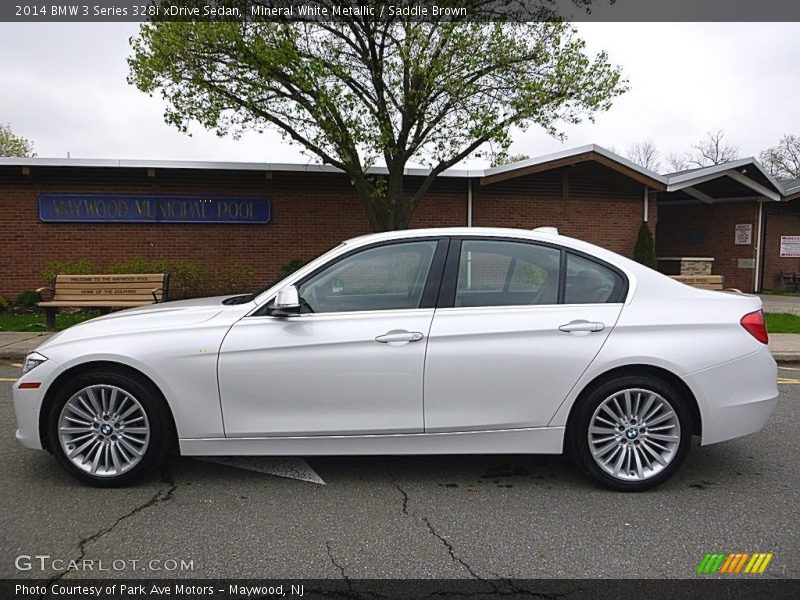 Mineral White Metallic / Saddle Brown 2014 BMW 3 Series 328i xDrive Sedan