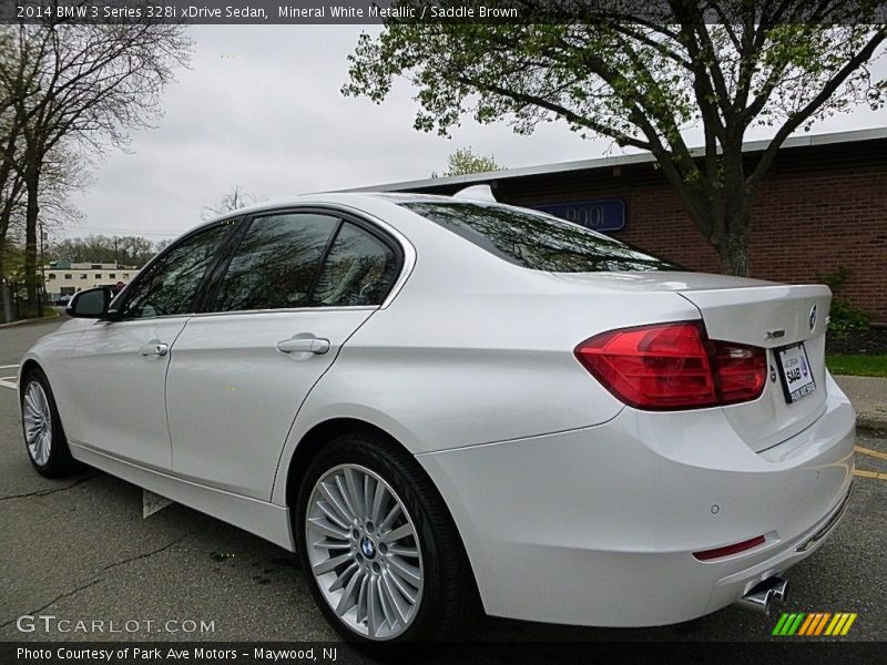 Mineral White Metallic / Saddle Brown 2014 BMW 3 Series 328i xDrive Sedan