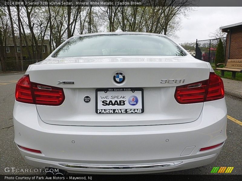 Mineral White Metallic / Saddle Brown 2014 BMW 3 Series 328i xDrive Sedan