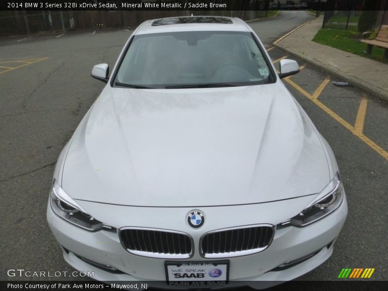 Mineral White Metallic / Saddle Brown 2014 BMW 3 Series 328i xDrive Sedan