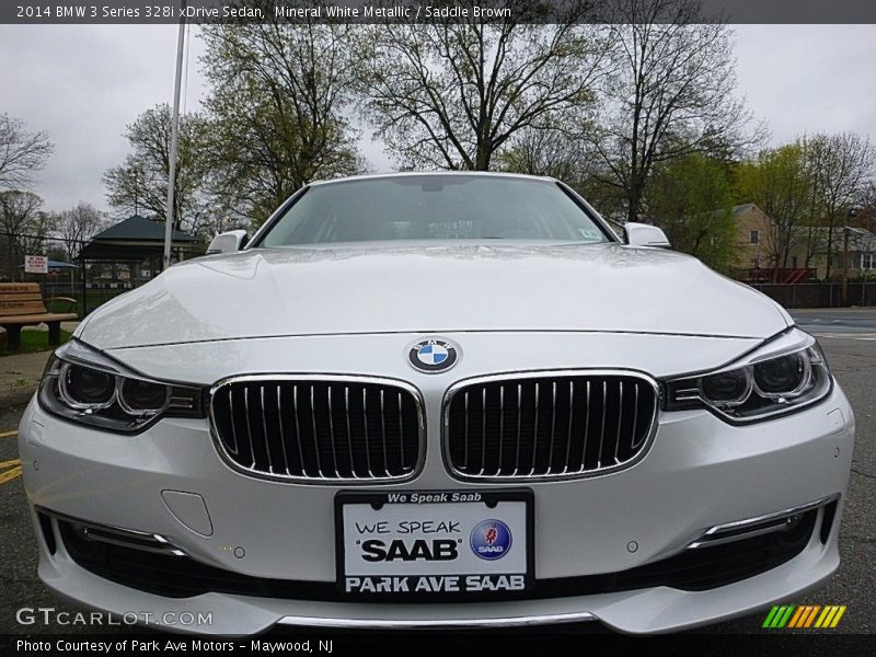 Mineral White Metallic / Saddle Brown 2014 BMW 3 Series 328i xDrive Sedan