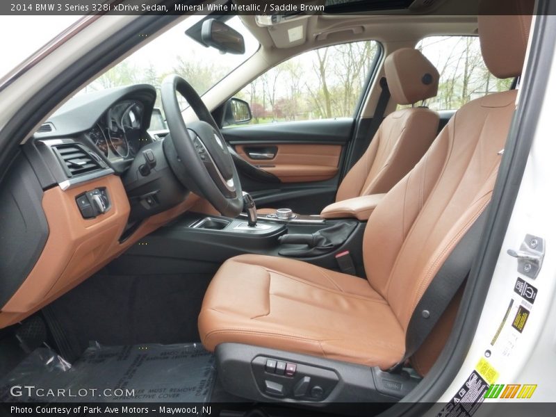 Mineral White Metallic / Saddle Brown 2014 BMW 3 Series 328i xDrive Sedan