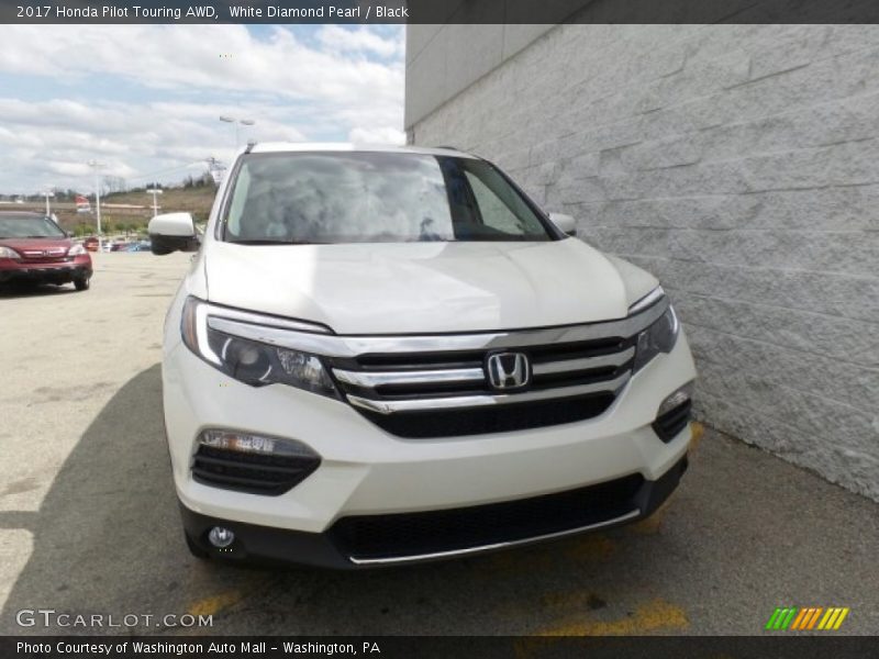 White Diamond Pearl / Black 2017 Honda Pilot Touring AWD