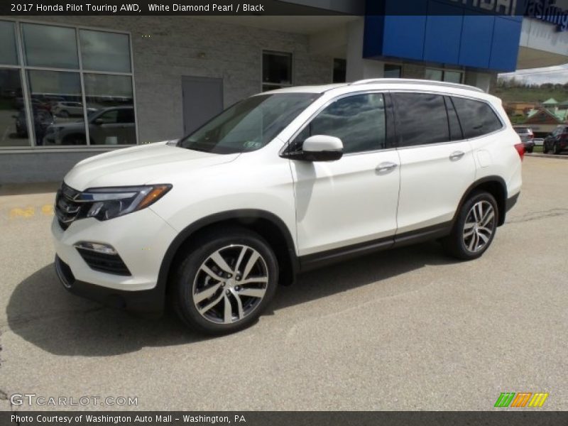 White Diamond Pearl / Black 2017 Honda Pilot Touring AWD