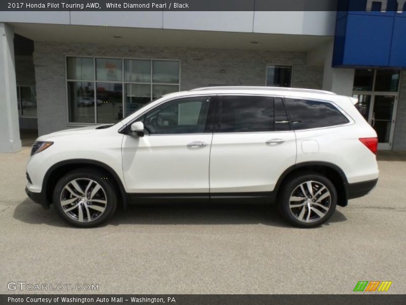 White Diamond Pearl / Black 2017 Honda Pilot Touring AWD