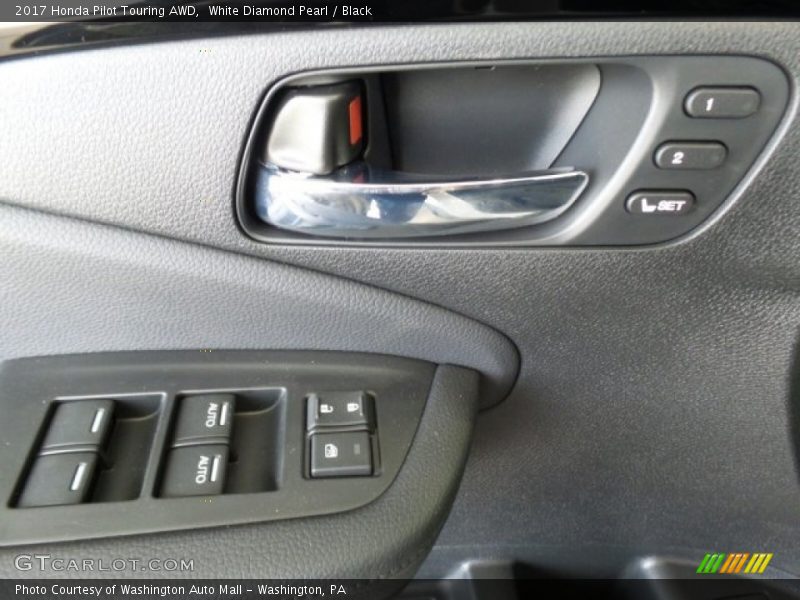 White Diamond Pearl / Black 2017 Honda Pilot Touring AWD