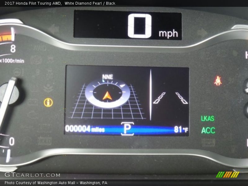White Diamond Pearl / Black 2017 Honda Pilot Touring AWD