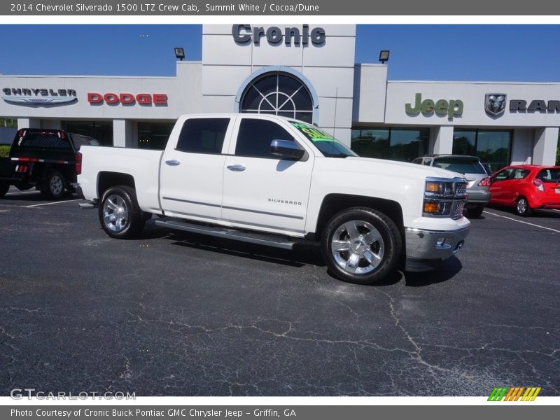 Summit White / Cocoa/Dune 2014 Chevrolet Silverado 1500 LTZ Crew Cab