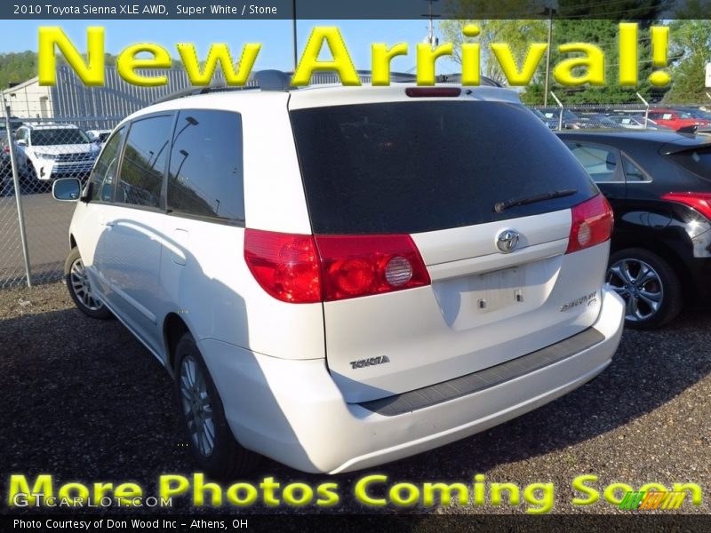 Super White / Stone 2010 Toyota Sienna XLE AWD