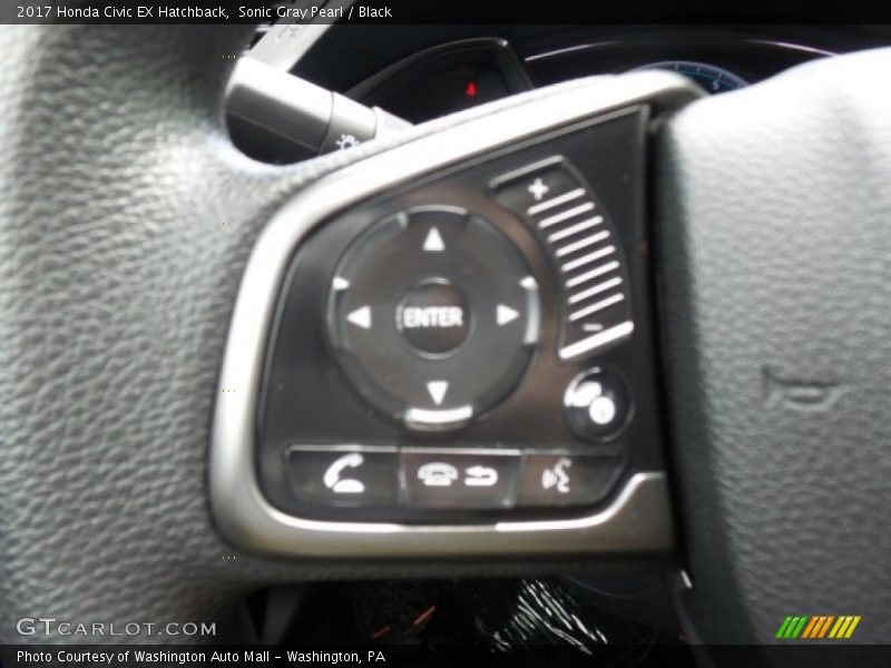 Sonic Gray Pearl / Black 2017 Honda Civic EX Hatchback