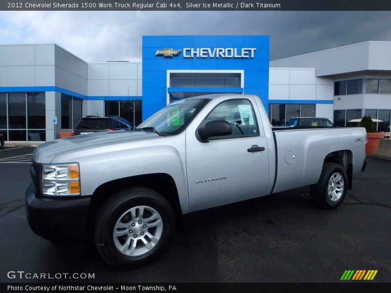 Silver Ice Metallic / Dark Titanium 2012 Chevrolet Silverado 1500 Work Truck Regular Cab 4x4