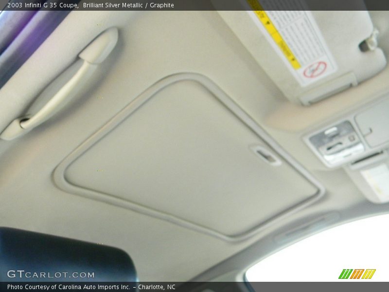 Brilliant Silver Metallic / Graphite 2003 Infiniti G 35 Coupe