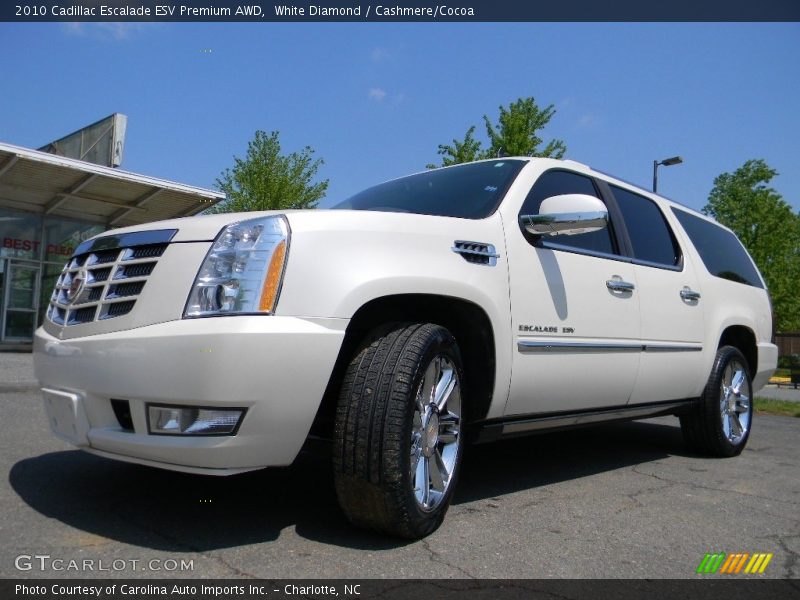 White Diamond / Cashmere/Cocoa 2010 Cadillac Escalade ESV Premium AWD