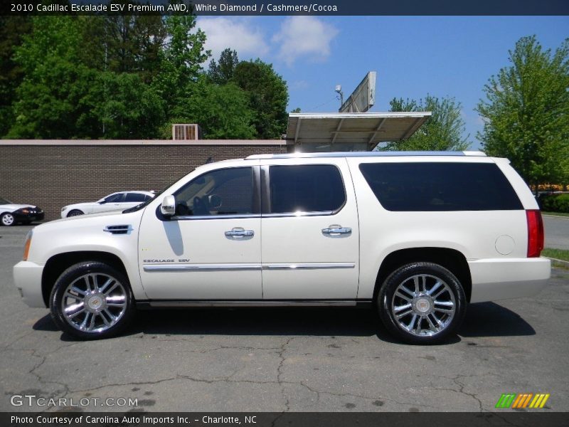 White Diamond / Cashmere/Cocoa 2010 Cadillac Escalade ESV Premium AWD