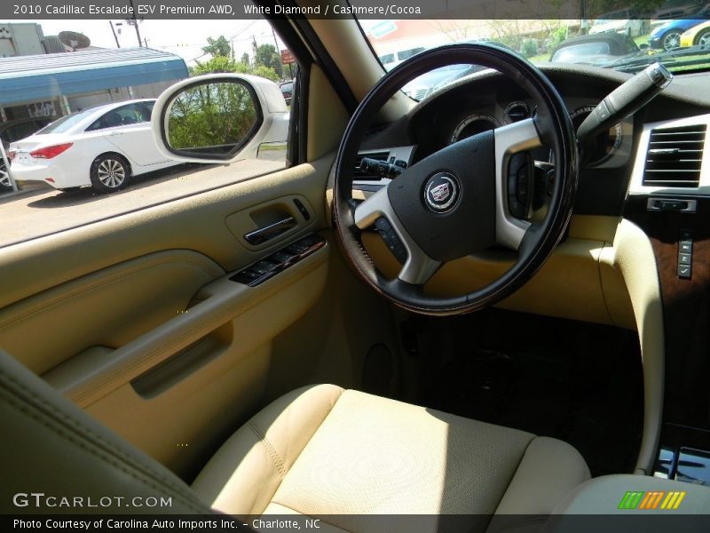 White Diamond / Cashmere/Cocoa 2010 Cadillac Escalade ESV Premium AWD