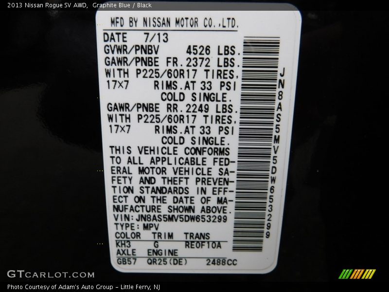 Graphite Blue / Black 2013 Nissan Rogue SV AWD