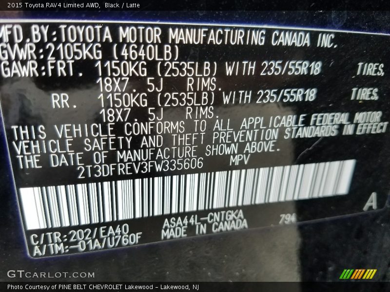 202 - 2015 Toyota RAV4 Limited AWD
