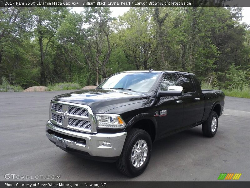 Brilliant Black Crystal Pearl / Canyon Brown/Light Frost Beige 2017 Ram 3500 Laramie Mega Cab 4x4